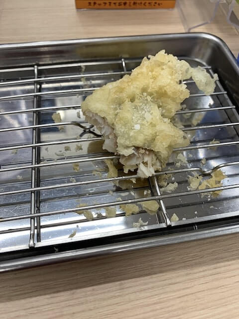 白身魚の天ぷらを一口